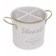 Porta Talheres 18,5x12cm Olina Off White em Metal 